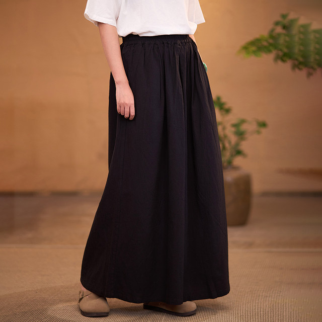 Zhaobentang new autumn versatile cotton and linen big-leg pants Zhaobentang new autumn versatile cotton and linen big-leg pants