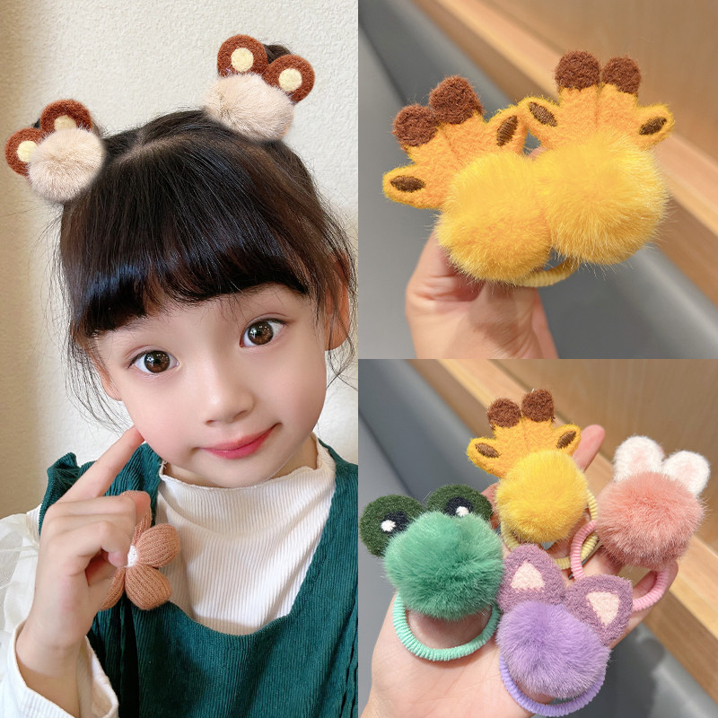 毛绒儿童皮筋可爱兔耳朵头绳女童扎发不伤发高弹力橡皮筋毛球发圈,淘宝优惠券,粉丝福利购,淘宝优惠卷