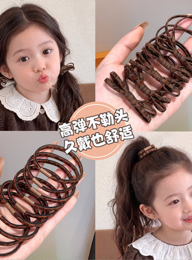 儿童豹纹蝴蝶结高弹不伤发发圈