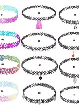 欧美日韩版彩色纹身鱼线简约项链防水设计