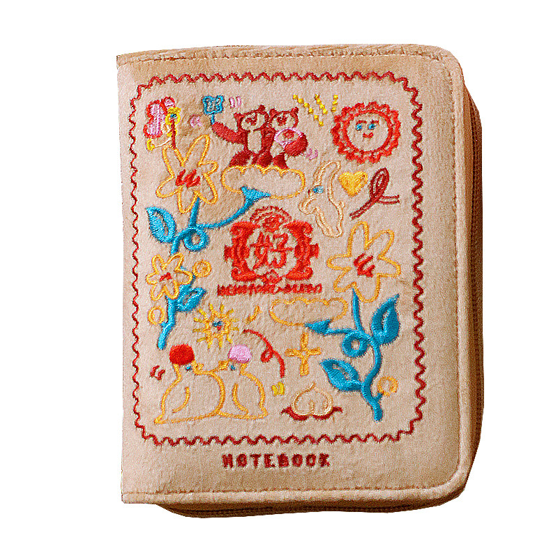 本子事多×Akiyo联名刺绣拉链包 便携旅行手账本M5A7活页TN护照夹,淘宝优惠券,粉丝福利购,淘宝优惠卷