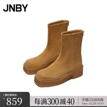 JNBY Jiang Nanbu Clothing Fashion Commute Casual Middle Cylinder Boots 7M9M10530