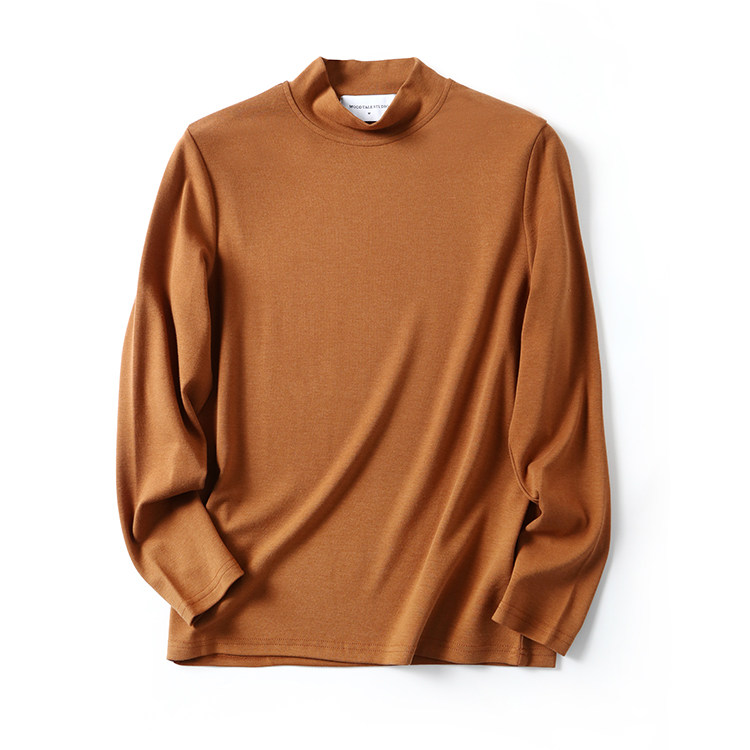 打底神器！一定要来！秋冬新款男士半高领纯色休闲保暖长袖T恤衫 - 图3