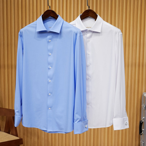 柜上6K+！140支高定府绸！法式温莎领！高端商务休闲男士长袖衬衫 - 图1
