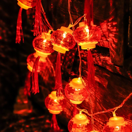 Новогодний фонарь Тауншип маленький красный напиток светодиодные цветные светильники