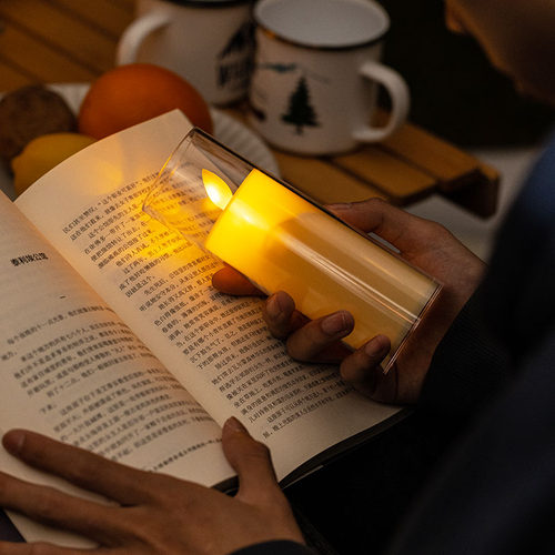 露营氛围灯LED仿真电子蜡烛灯520生日求婚场景布置酒吧桌面装饰灯 - 图0