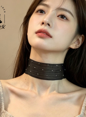 绝美细闪网纱蕾丝choker锁骨链