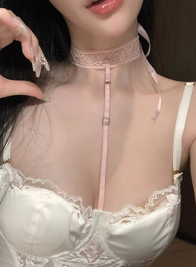 chocker蕾丝T字项圈项链女挂脖