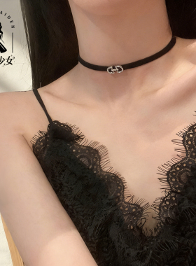 甜酷辣妹choker皮制锁骨颈链合集