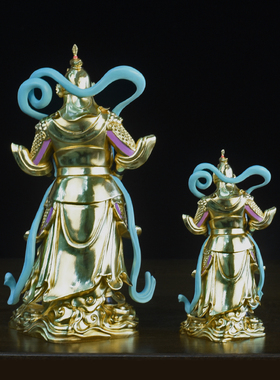 纯铜韦陀伽蓝菩萨像摆件佛像神像