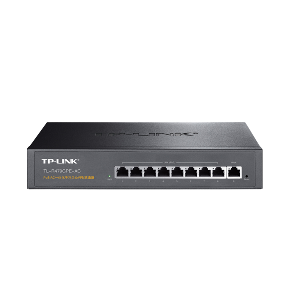 TP-LINK TL-R479GPE-AC PoE+AC千兆9口一体化有线路由器AP管理带 AC控制器8口PoE供电大功率123W公司企业家用-图0