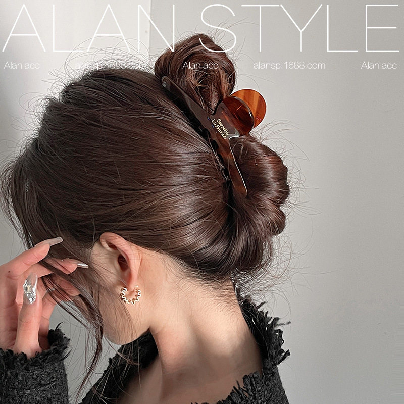 醋酸咖啡色抓夹森系美拉德发夹女后脑勺鲨鱼夹子大号发抓夹头饰品,淘宝优惠券,粉丝福利购,淘宝优惠卷