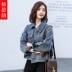 Áo khoác denim nữ 2019 xuân hè mới cho nữ buông thả bf Hàn Quốc ngắn nữ sinh nhỏ - Áo khoác ngắn áo khoác cardigan nữ Áo khoác ngắn