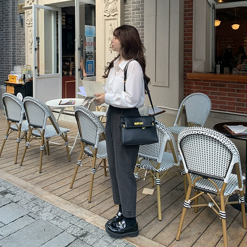 Шерстяные штаны, большой размер, высокая талия, свободный прямой крой, по фигуре