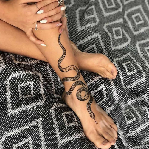 网红同款手臂蛇缠花纹身贴果汁草本蝴蝶蛇手指锁骨纹身防水持久潮 - 图3