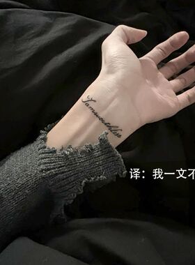 我一文不值 草本果汁纹身手腕防水持久英文刺青新款ins贴纸