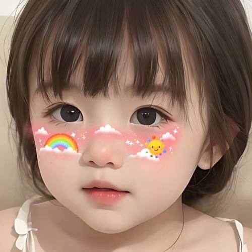 卡通库洛米脸妆纹身贴 太阳小花爱心可爱纹身贴cos运动会少女演出 - 图3