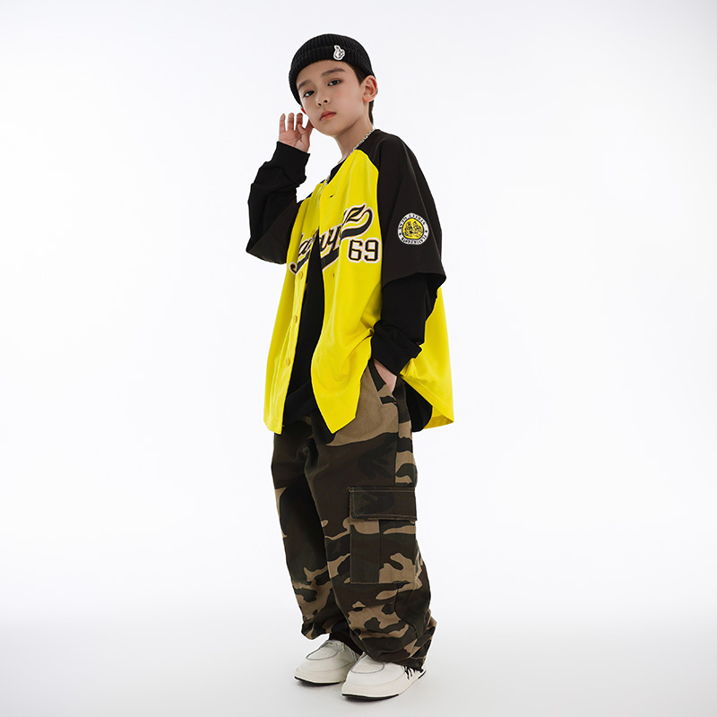 嘻哈儿童街舞潮服套装男童酷帅上衣裤子少儿hiphop街舞童装演出服