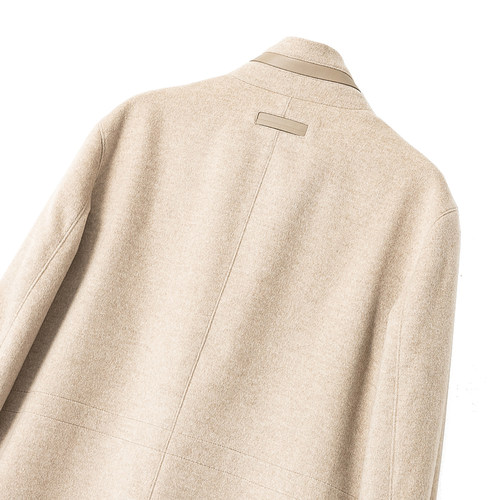 限量 67900版 COLOMBO 100%山羊绒 秋冬男士中长款立领全羊绒大衣 - 图1