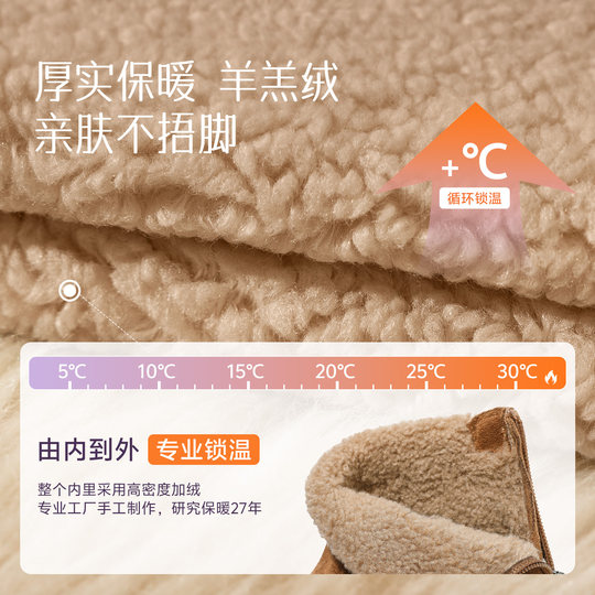 Velvet thickened snow boots with comfortable sherpa lining