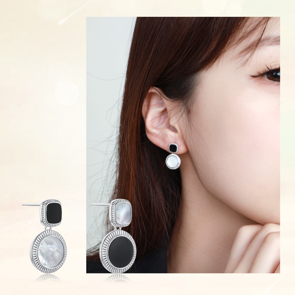 周大生旗下 Design Circles 设界 罗马假日 S925银贝母耳钉 双重优惠折后¥164包邮 2色可选