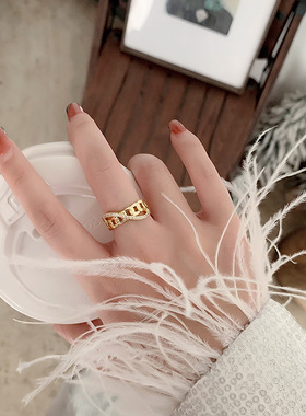 微镶锆石交叉开口可调节性感戒指