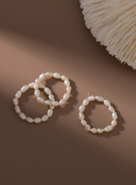 淡水珍珠戒指网红简约韩国气质