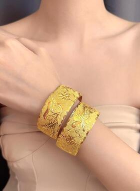 镀金龙凤金手镯新娘结婚婚庆三金