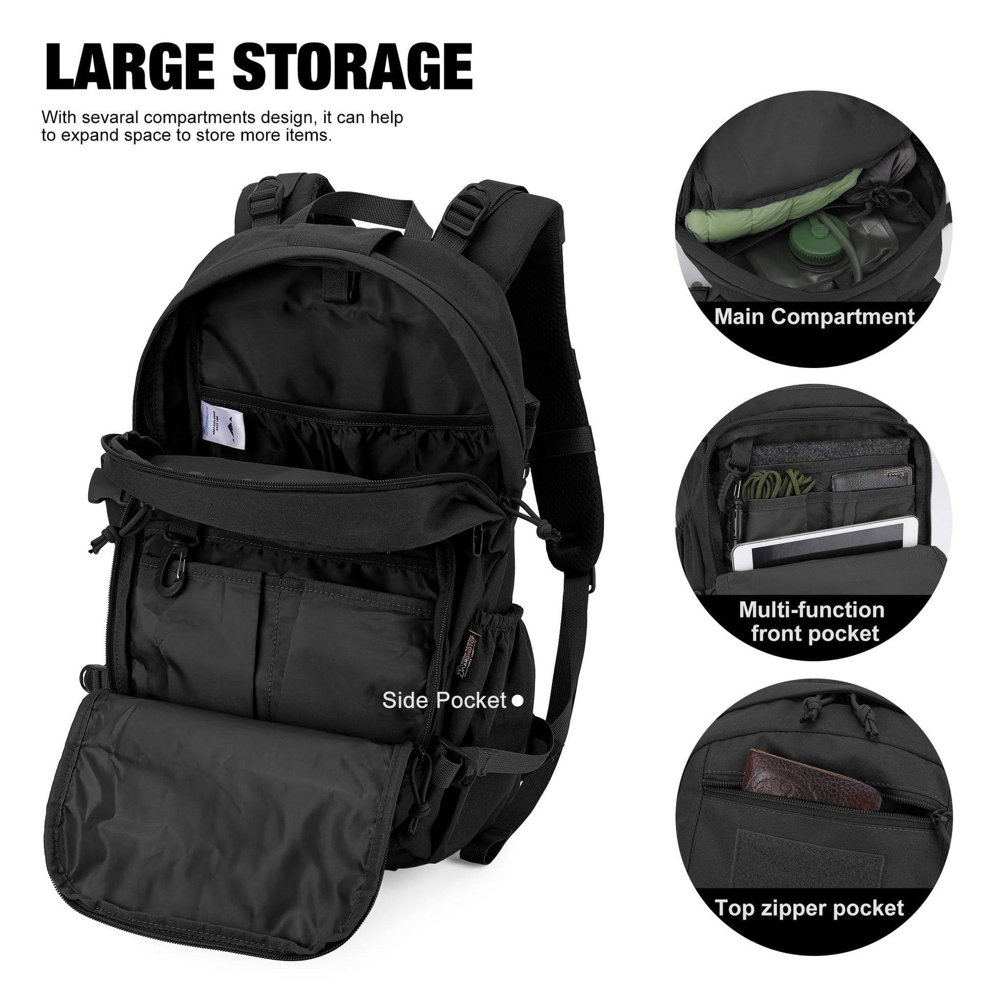 亚马逊现货户外战术背包防水笔记本电脑双肩包男士黑小型战术背包,淘宝优惠券,粉丝福利购,淘宝优惠卷