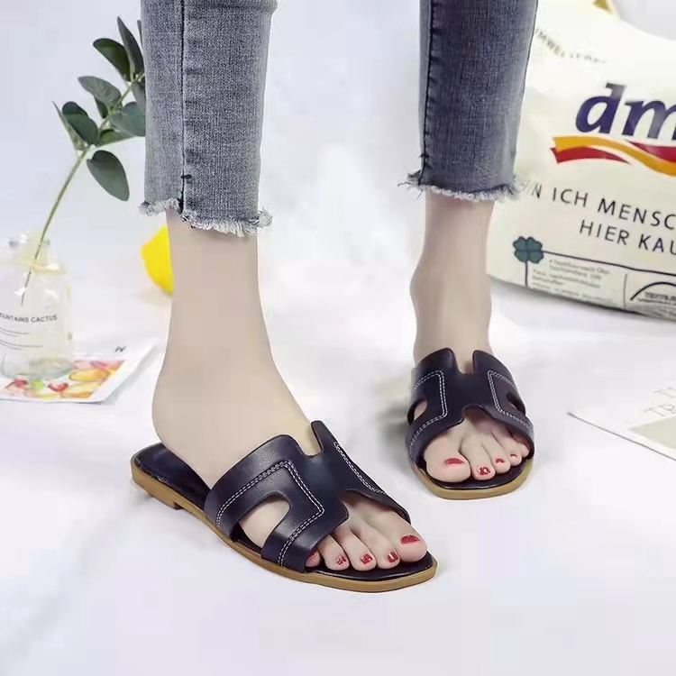 41size beach slippers women fashion flat sandals summer plus-图1