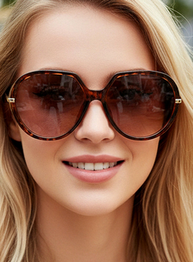 欧美太阳眼镜男复古圆框墨镜女