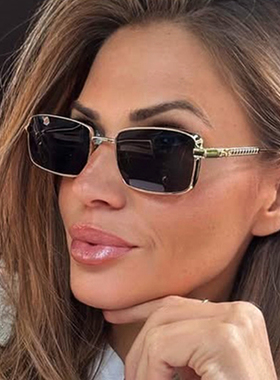 方形金属小框太阳眼镜女复古墨镜