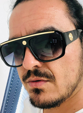 复古人头大框太阳眼镜男方框墨镜