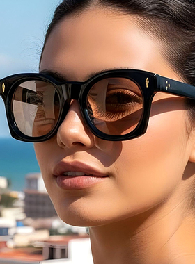 米钉小框太阳眼镜女ins复古墨镜