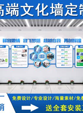 公司企业文化墙定制制作高级感科技主题背景墙立体员工风采照片墙