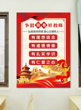 晶兰班级教室海报贴纸教育方针
