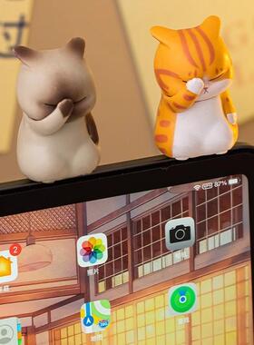 可爱猫咪办公室工位桌面装饰摆件