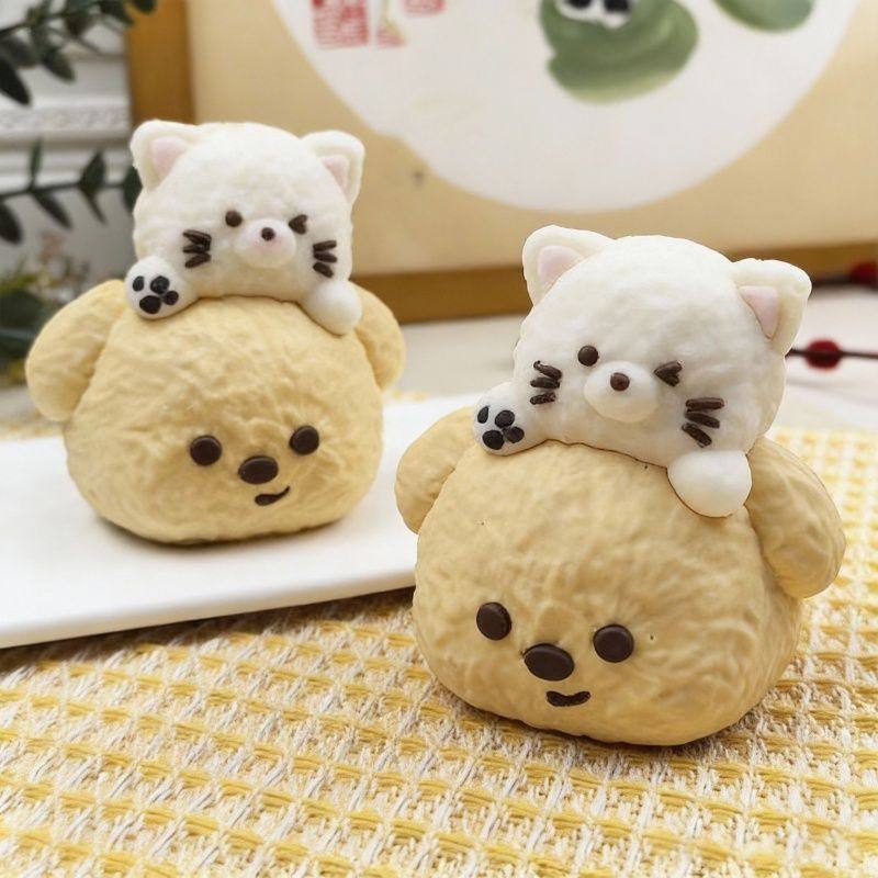 网红立体卡通叠叠乐小熊巧克力猫狗蛋糕装饰生日蛋糕摆件可食用,淘宝优惠券,粉丝福利购,淘宝优惠卷