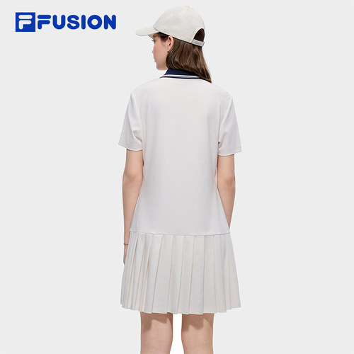 FILA FUSION斐乐潮牌女子针织连衣裙26夏季新款宽松POLO裙百褶裙 - 图3