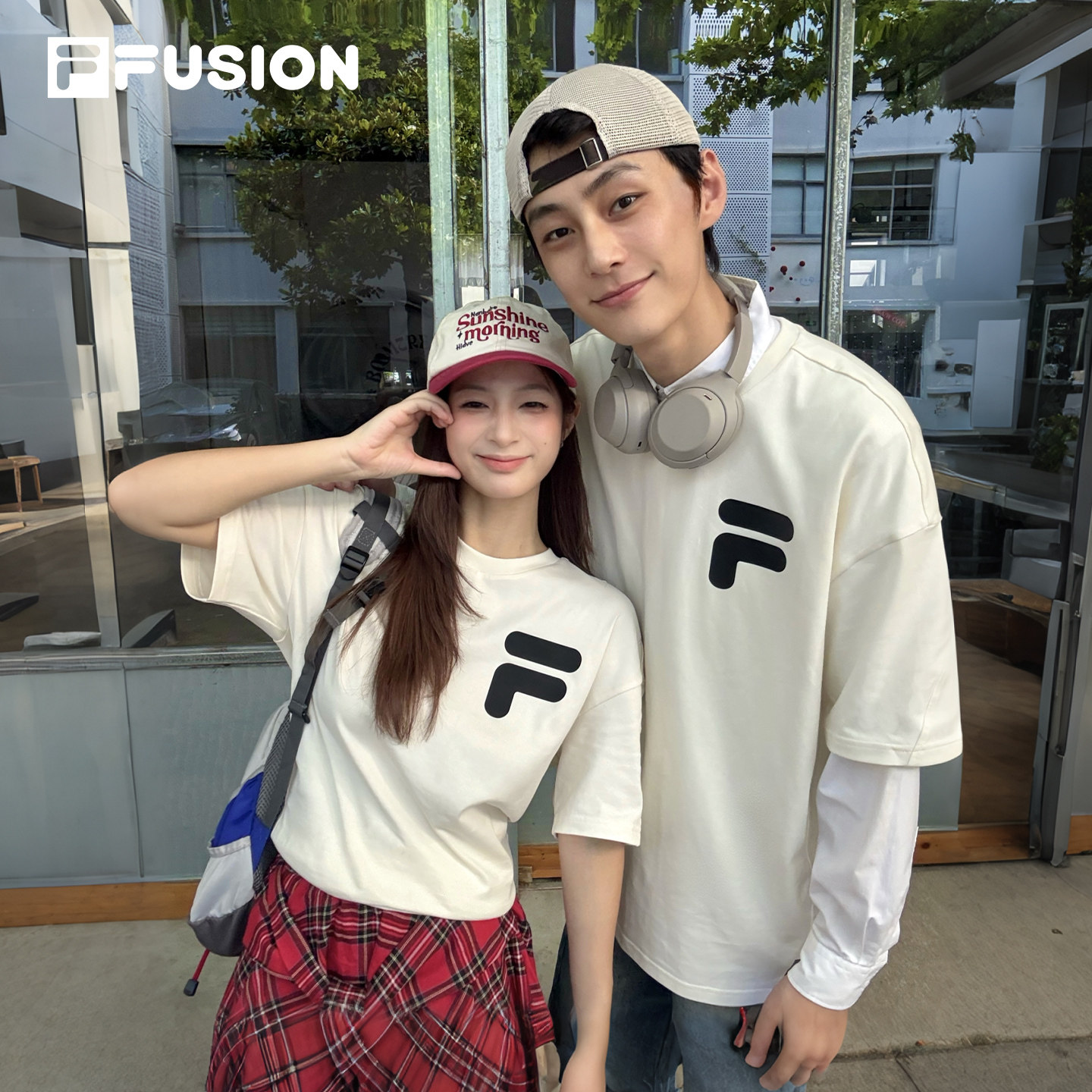 FILA FUSION斐乐潮牌情侣短袖T恤女26夏季新款宽松纯棉凉感上衣男 纯棉短实拍商品图