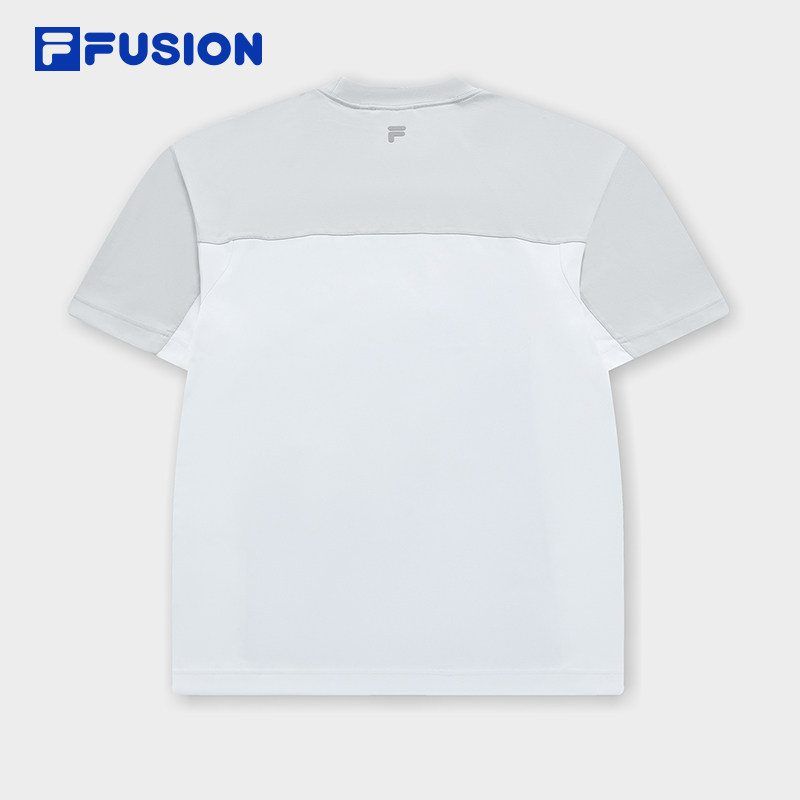 FILA FUSION斐乐潮牌男子针织短袖衫夏季款拼色凉感防晒运动T恤,淘宝优惠券,粉丝福利购,淘宝优惠卷