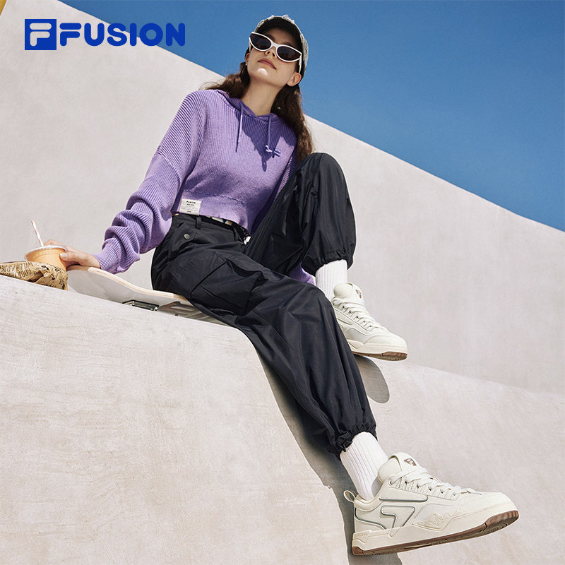 FILA FUSION斐乐潮牌女鞋NOLLIE豚跃鞋春秋款板鞋复古休闲运动鞋,淘宝优惠券,粉丝福利购,淘宝优惠卷