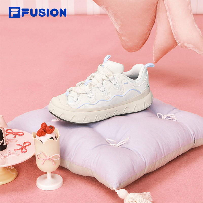 情人节甜筒鞋丨FILA FUSION斐乐潮牌女鞋红色厚底板鞋休闲松糕鞋,淘宝优惠券,粉丝福利购,淘宝优惠卷