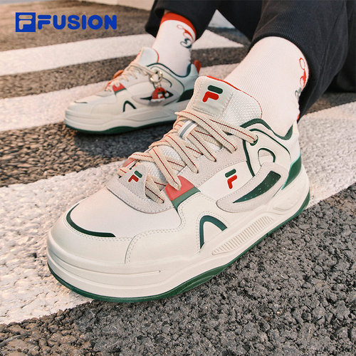 FILA FUSION斐乐潮牌BANK II酷板鞋圣诞配色春秋款女子轻便休闲鞋 - 图0