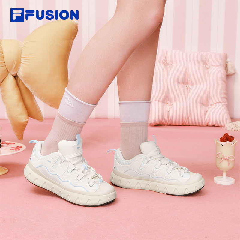 情人节甜筒鞋丨FILA FUSION斐乐潮牌女鞋红色厚底板鞋休闲松糕鞋,淘宝优惠券,粉丝福利购,淘宝优惠卷
