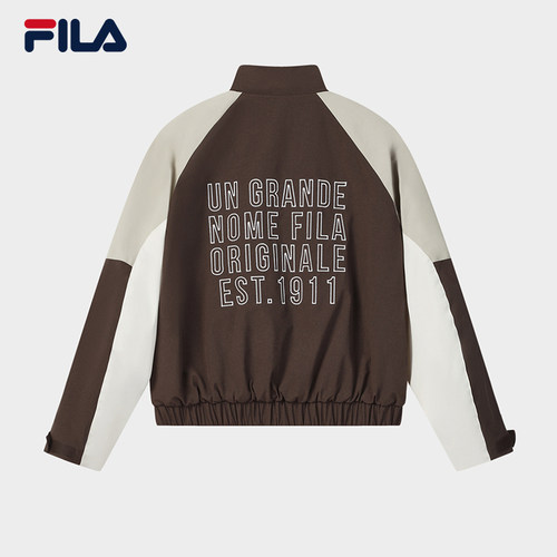 FILA 斐乐官方女士棉服2026春新款时尚休闲宽松拼色夹克保暖外套 - 图0