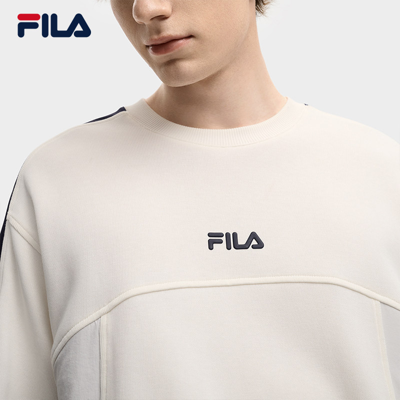 易烊千玺同款FILA斐乐官方男子套头卫衣2025冬新款拼色长袖上衣,淘宝优惠券,粉丝福利购,淘宝优惠卷