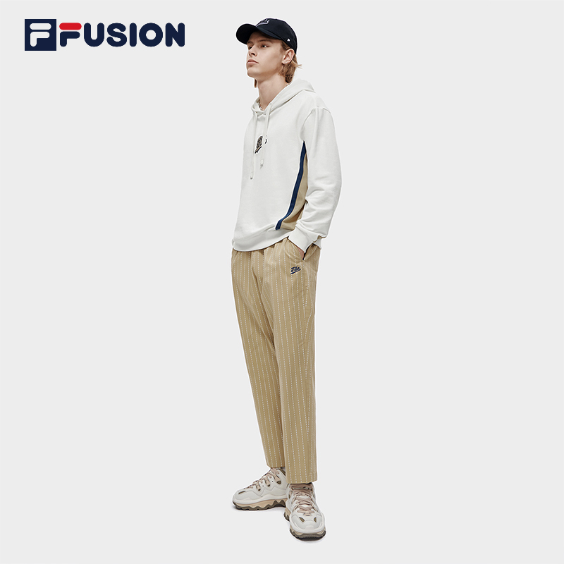 FILA FUSION斐乐潮牌男梭织长裤春秋季休闲裤直筒裤通勤运动裤子