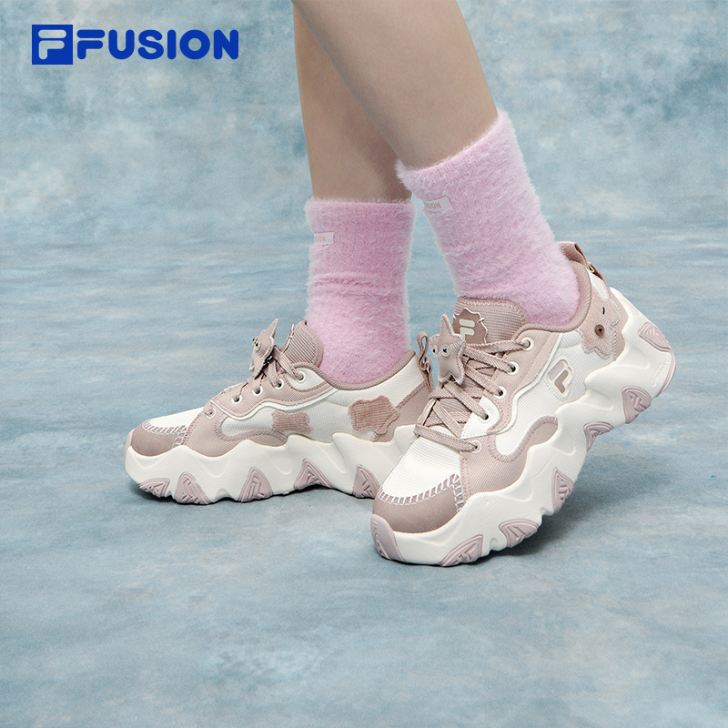 FILA FUSION斐乐潮牌女鞋海星帆布鞋春季增高休闲鞋运动鞋老爹鞋