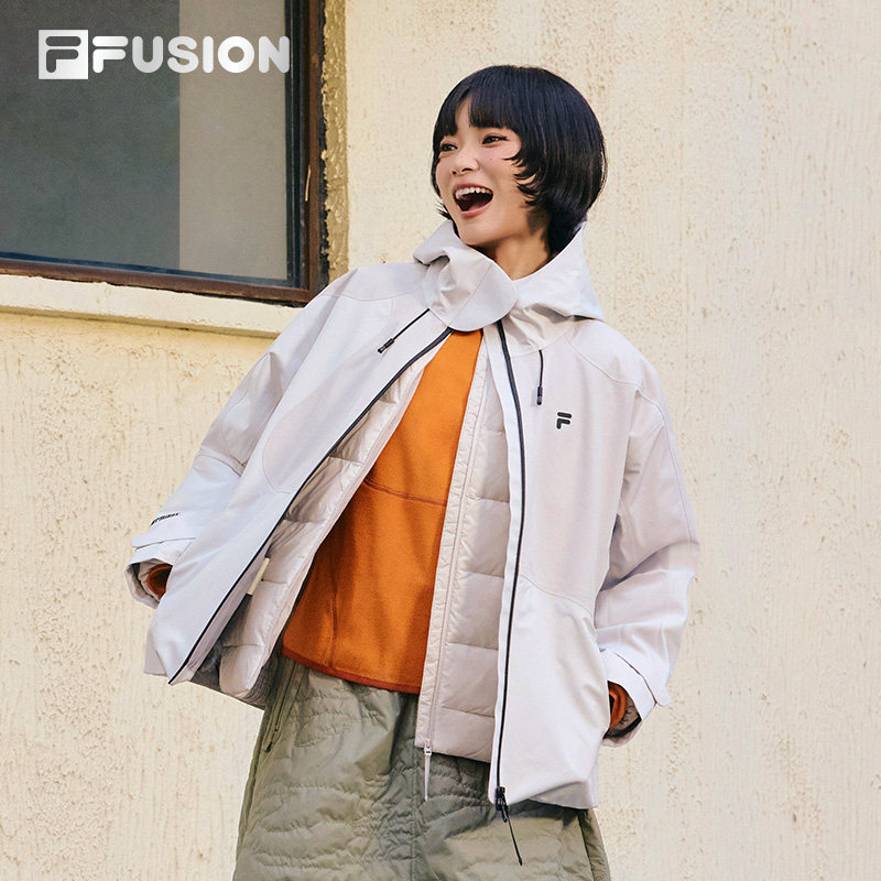 赵露思同款FILA FUSION斐乐潮牌羽绒服两件套女2025冬季保暖外套,淘宝优惠券,粉丝福利购,淘宝优惠卷